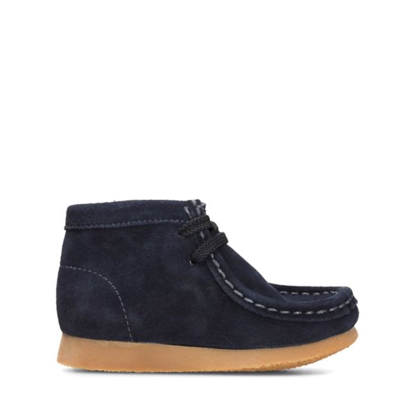 Clarks Girls Wallabee Boot Casual Shoes Navy | CA-8502637